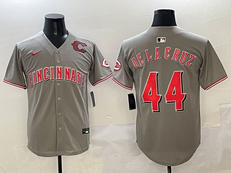Men Cincinnati Reds #44 Delacruz Grey Game Nike 2025 MLB Jersey style 6